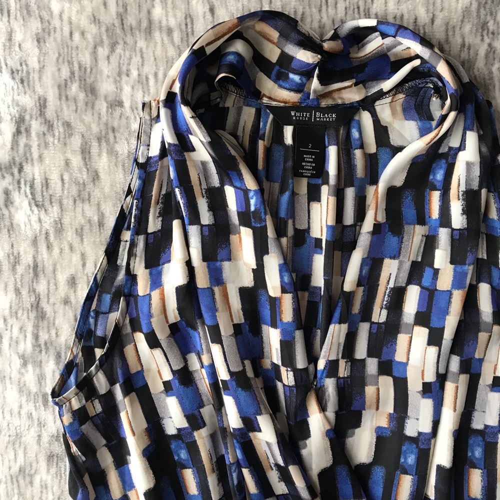 WHBM Fun Print Blouson Dress